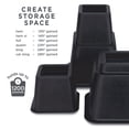 thumbnail image 3 of Simplify 8 Piece Plastic Adjustable 3", 5", or 8" Bed Risers Set, 4.5" x 4.5", Black, 3 of 8