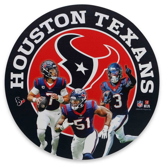 Houston Texans Team Stars 11" Round Metal Sign
