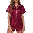 thumbnail image 1 of Women Loungewear, Fashion Breathable Womens Summer Pajamas Delicacy Classic Style Polyester Fiber Comfortable  For Bedroom For Woman ANGGREK Rojo S, 1 of 6