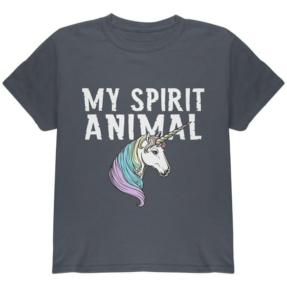 My Spirit Animal Unicorn Youth T Shirt Charcoal YSM