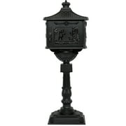 Betisef Mailbox Cast Aluminum Black Mail Box Postal Box Security Heavy Duty New