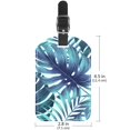 thumbnail image 6 of Square 2Pack PU Leather Tropical Palm Leaves Cruise Luggage Tag with Privacy Cover and Name ID Tag for Travel Handbags Backpacks Luggage Tags, 6 of 6