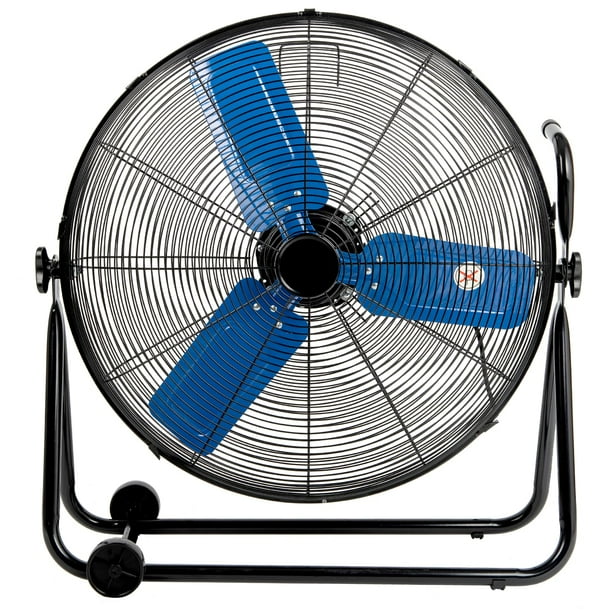 TMYICE Ventilador industrial de alta resistencia de 24 pulgadas, ventilador de piso de alta velocidad de 8500 CFM, 3 velocidades, construcción de metal y aspas de aluminio, ventilador de metal con inc