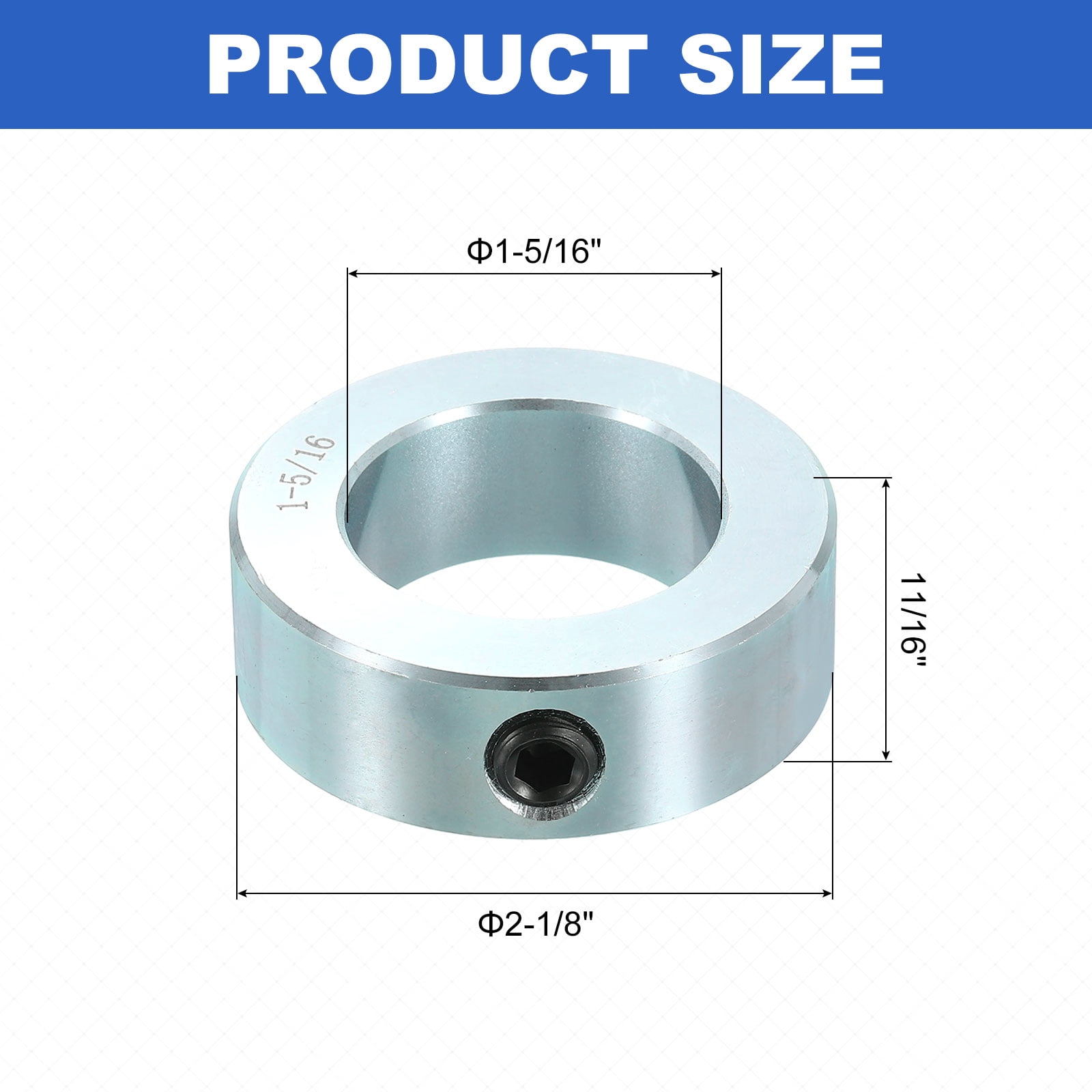 2pcs Set Screw Collars 1-5/16" Bore Carbon Steel Shaft Collars, 2-1/8" OD, 11/16" Width Lock Axle Collar Clamp