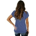 thumbnail image 3 of Women’s Petal Sleeve Tops Fashion Crossover Strappy Loose T-Shirt Summer V-Neck Pullover Tee,Blue,XXL, 3 of 7