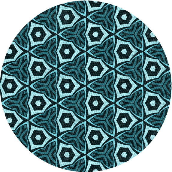 Ahgly Company Machine Washable Indoor Square Transitional Deep Teal Green Area Rugs, 3' Square