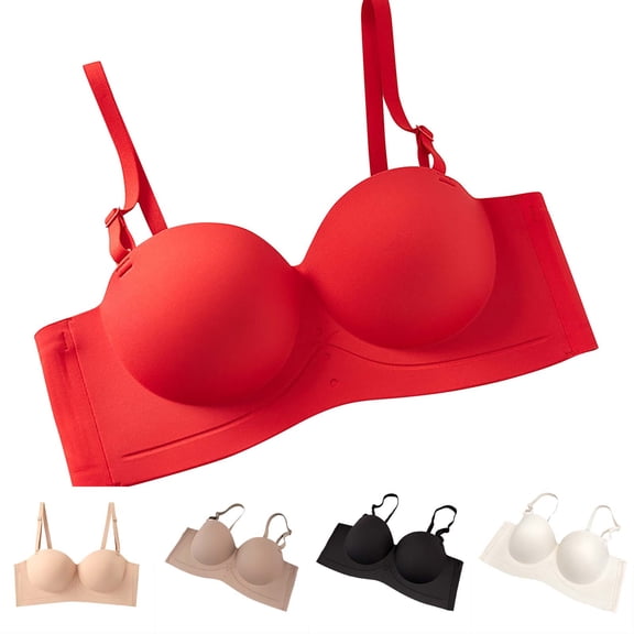 Bixock Push Up Bras for Women No Underwire Minimizer Bras for Women Full Coverage Seamless Everyday Bra Comfy Bralette