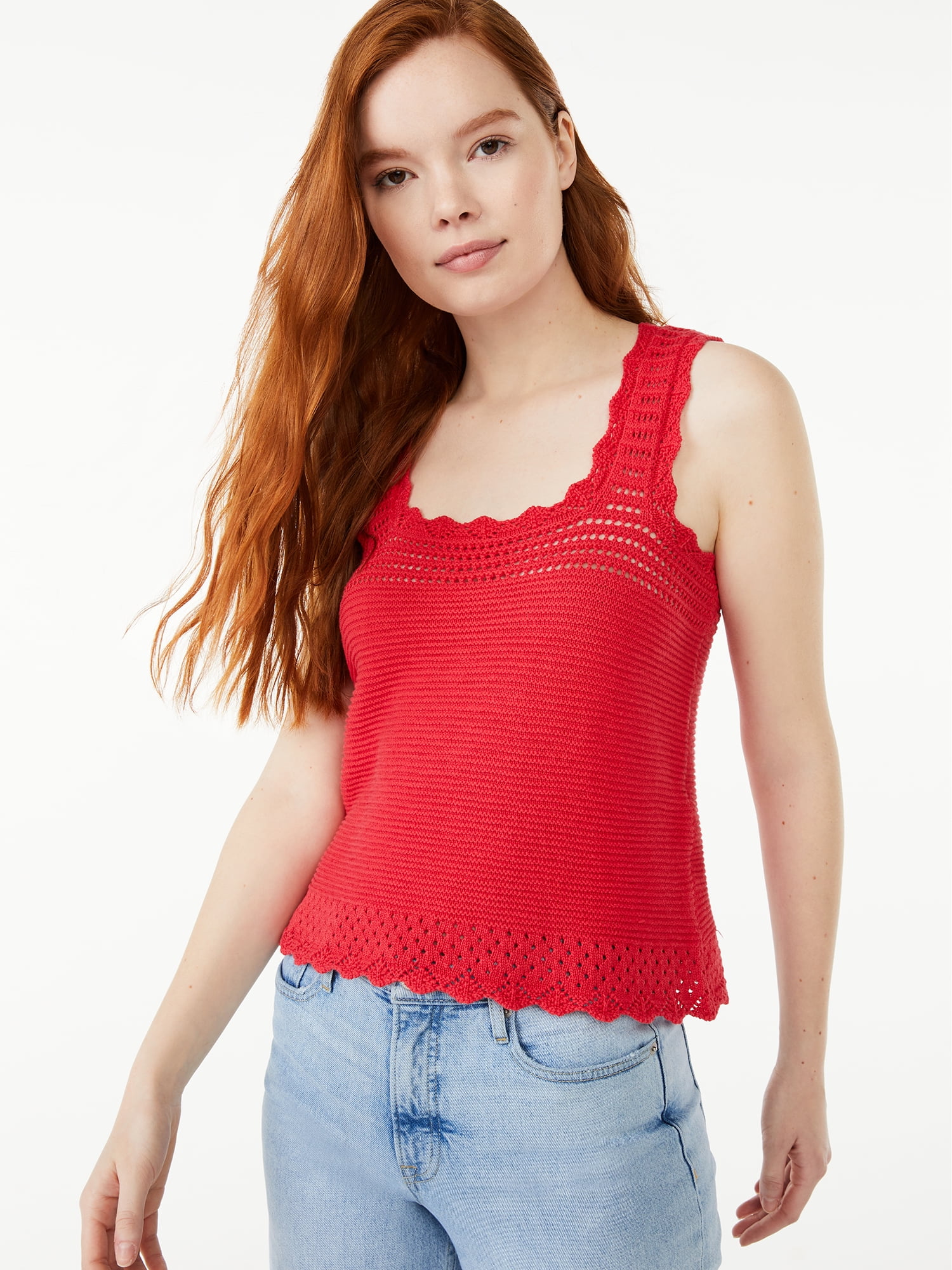 Feje sund fornuft Site line Free Assembly Women's Crochet Tank Top - Walmart.com