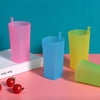 HATISS 10oz - A Cup with Built in Straw, 4pk - Straw Cups for Toddlers, Kids Cup with Straw, Plastic Toddler Straw Cup