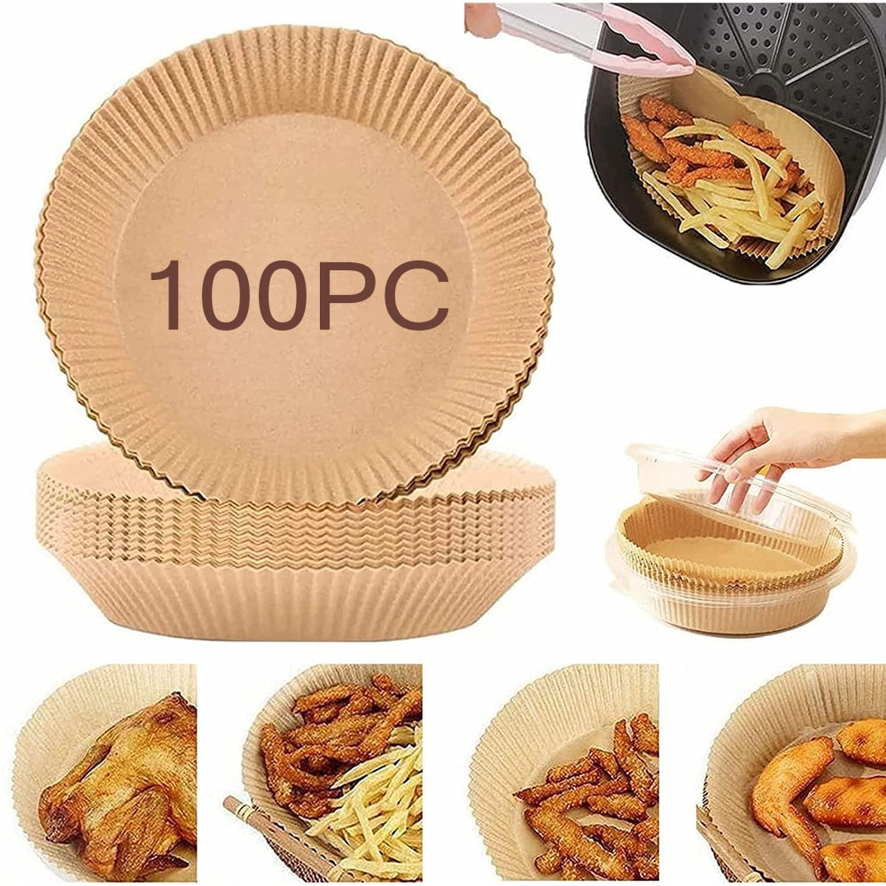 30pcs Air Fryer Disposable Paper Liner,Air Fryer Instant Pot Oven Insert Parchment Sheets Round,Grease and Water Proof Non Stick Basket Liners for