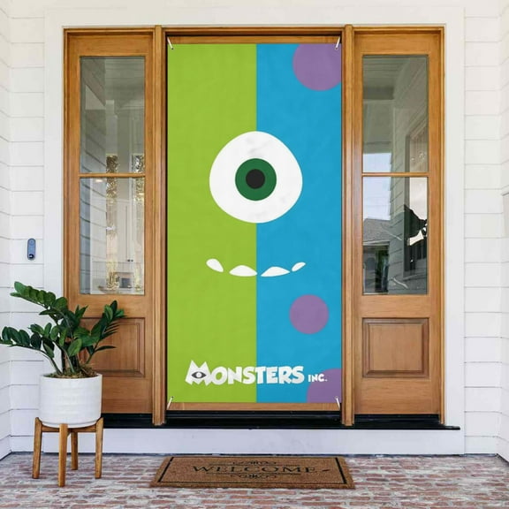 Monsters, Inc Anime Door Cover Decorated Banner Background Decorative Tapestry Holiday Party Photography (35.4″ X 72.8″)