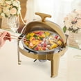 thumbnail image 4 of 2.11Gal Fuel Chafing Dish Visible Lid Gold SS Commercial Party Server, 4 of 20