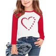 thumbnail image 3 of Imprimir Crewneck Manga Larga Sudadera para Niños en Rosa Rojo Caliente Rosa Sandía Rojo, Cuello Redondo Casual Conjunto de Moda con Pantalones Largos, 3 of 6