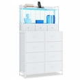 thumbnail image 1 of Commode Intelligente avec 11 Tiroirs en Tissu, Station de Recharge Intégrée avec Chargeur Sans Fil et Éclairage DEL RVB, Armoire de Rangement Industrielle Anti-Basculement pour Chambre, Gris Foncé Blanc Noir Brun, 1 of 8