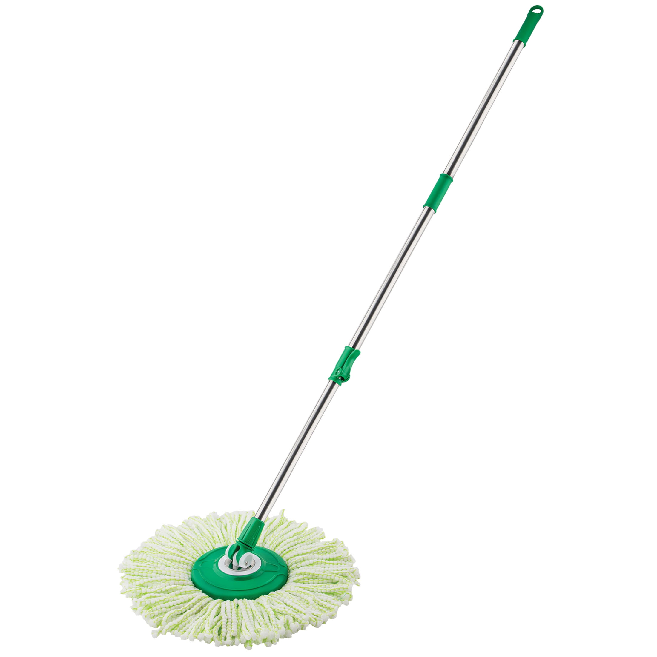 Libman Microfiber Tornado Wet Spin Mop and Bucket Floor Cleaning System with 4 Refills, Green & White