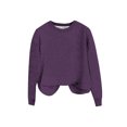 thumbnail image 4 of Women's Ribbed Knit Sweatshirt, Textured Crew Neck Pullover Top, Medium Weight Casual Long Sleeve Shirt for Everyday Comfort, Autumn and Spring Wear Purple XXL, 4 of 4