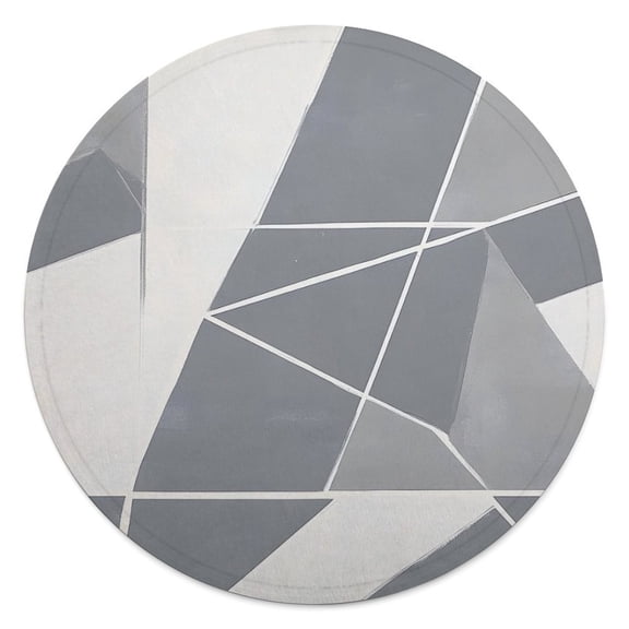 59.1in Round Blanket Light Weight Anti-Wrinkle Anti-Allergy Non-Shedding Large Blanket Multi-Purpose LightSlateGray Geometric Lines_4
