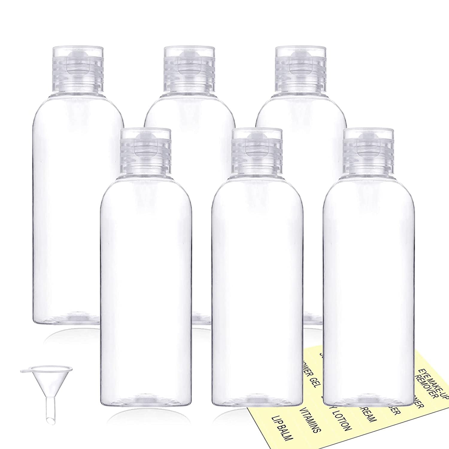 24 Pack Plastic Empty 2oz Travel Bottles with Flip Cap, Refillable Containers for Toiletries, Lotion, Liquid