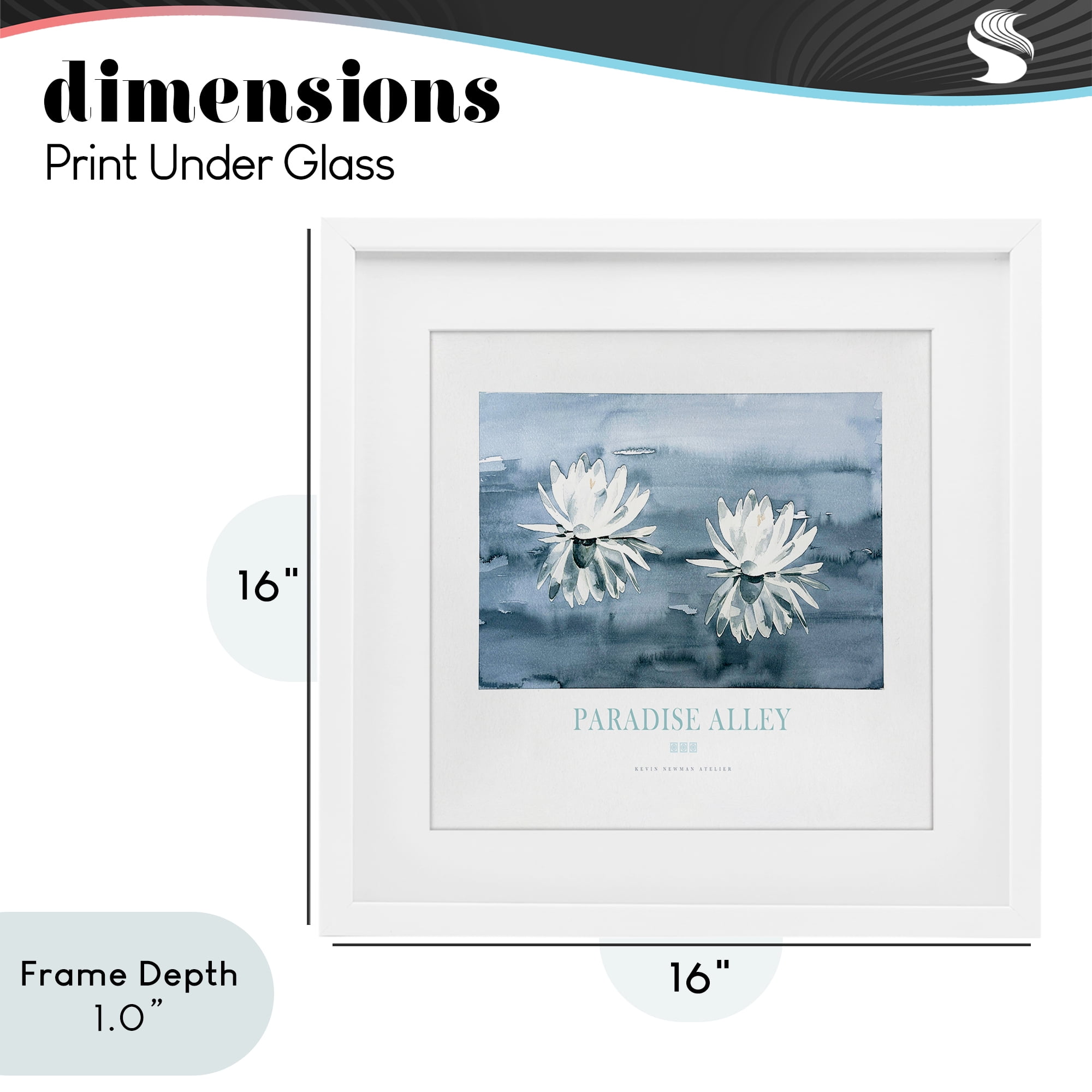 Stupell Industries Paradise Alley Water Lilies White Framed Print Under Glass, design by Jadei Graphics
