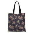 thumbnail image 1 of JSDART Canvas Tote Bag Watercolor Christmas Fir Tree Pattern Cone Winter Floral Cones Reusable Shoulder Grocery Shopping Bags Handbag, 1 of 1