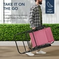 thumbnail image 5 of Best Choice Products Folding Outdoor Zero Gravity Rocking Lounge Chair w/ Headrest Pillow - Pink, 5 of 8