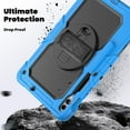 thumbnail image 4 of Funda para Samsung Galaxy Tab S10 Plus 12.4 pulgadas 2024/S9 FE Plus/S9 Plus 2023, funda protectora resistente a prueba de golpes con protector de pantalla, soporte giratorio de 360°, correa de mano, 4 of 9
