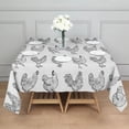 thumbnail image 3 of White Chicken Sketch Pattern Square Tablecloth,Waterproof Square Table Cover,Wipeable Spillproof Washable Table Cover for Home Kitchen Party Decor 42"X42"(107x107cm), 3 of 6