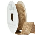 thumbnail image 2 of Offray Ribbon, Natural 7/8 inch Woven Burlap Woven Ribbon for Crafts, Gifting, and Wedding, 9 feet, 1 Each, 2 of 11