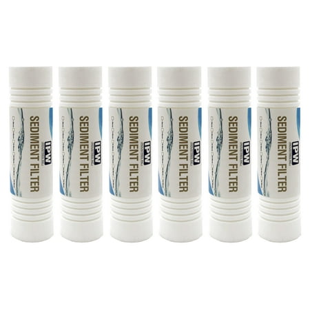 

IPW Industries Inc. 1 Micron 10 x 2.5 Grooved Sediment Water Filter Replacement Cartridge for Any 10 inch RO Unit | Whole House Sediment Filtration | Compatible with P5 AP110 WFPFC5002; 6-Pack