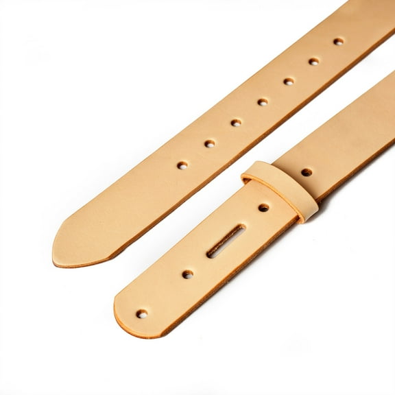 Wickett & Craig Finished Leather Belt, Carving, Natural