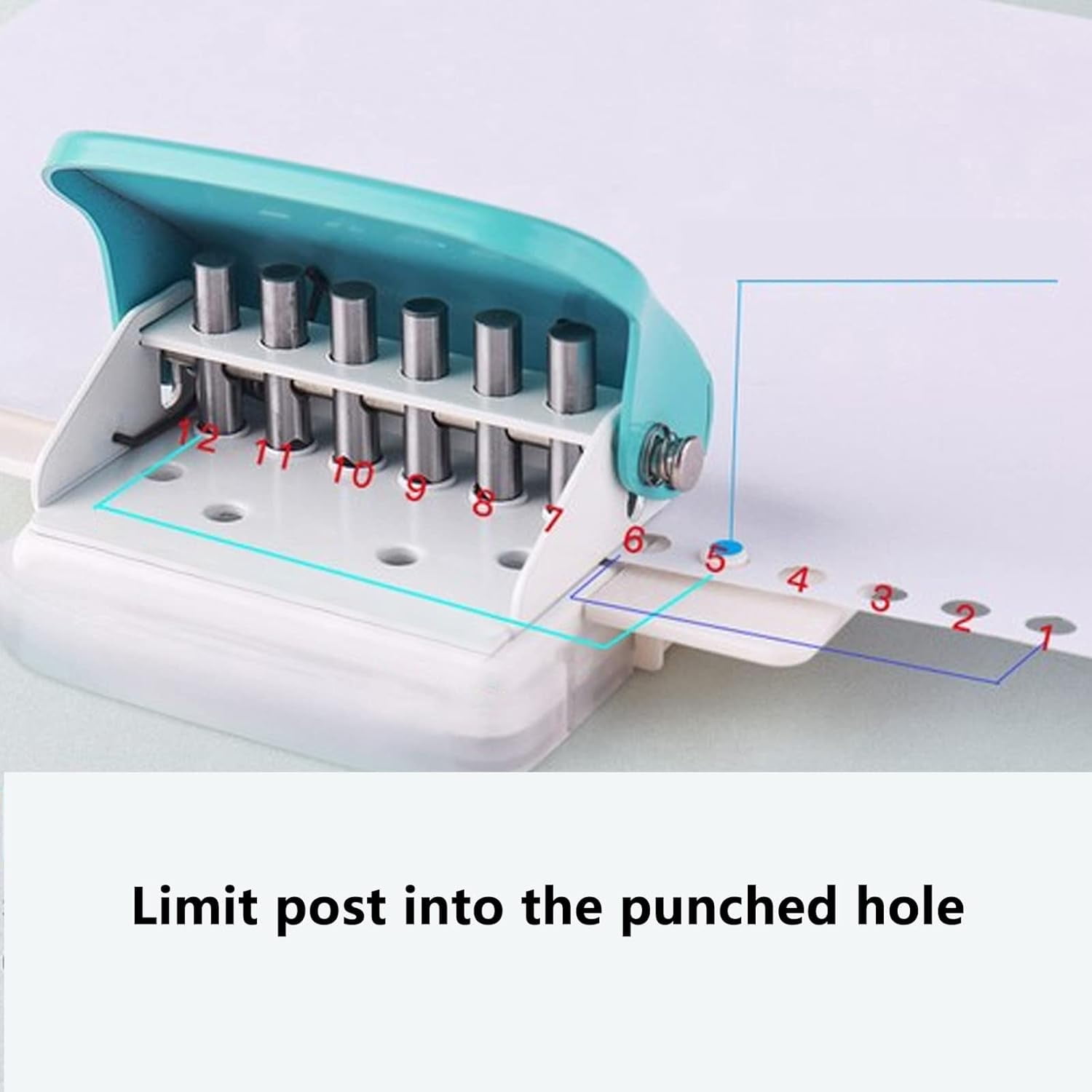 ABCISI Binding Machines, Mini Manual Multipurpose 6 Holes Cinch Book Binding Machine, Coil Binding Machine for Home Office(Blue)