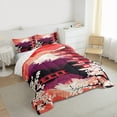 thumbnail image 3 of Homewish Tokyo Mount Fuji Bedding Comforter Set for Teens, Japanese Blossoms Flower Twin Comforter Sets, Red Pink Reversible Bedding Set, Super Cozy Room Decor, 2-Piece, 3 of 8