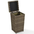 thumbnail image 4 of Afuera Living Modern Wicker Patio Trash Can in Weathered Brown, 4 of 8