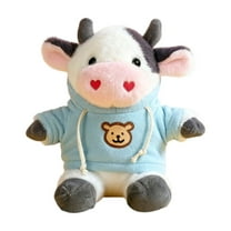 Wizlet Cute Cow Plushies With Heart-Shaped Nostrils, Cow Stuffed Animal Plush Toys With Sweater, A Cozy Hugging Companion and Gifts for Christmas, Birthdays, Valentine's Day 9in (R)