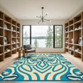 thumbnail image 2 of ODIKA 4'x6' Machine Washable Non-Slip Area Rug, Starfish & Wave Contemporary Art High Traffic Rug with Pad, Beige, 919738, 2 of 8