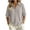 Gray, variant on WAGUTH Women's Striped Waffle Knit Henley Shirts Short Sleeve Collar V Neck Blouses Loose Casual Vintage Summer Tops,Brown,S