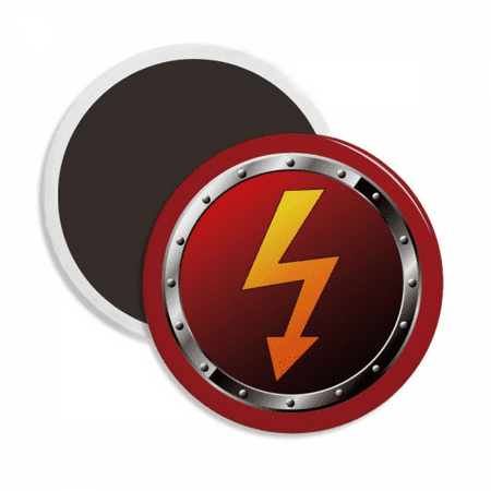 

Logo Electricity Dangerous Round Ceracs Fridge Magnet Keepsake Decoration