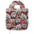 thumbnail image 1 of Christmas Reusable Market Bag, Snowman Reindeer Santa Claus Cartoon Image Theme Winter, Printed Foldable Bag for Shopping and Grocery Large Capacity, Pale Brown White and Red, by Ambesonne, 1 of 4