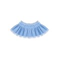 thumbnail image 2 of Blue Y2K Gingham Mini Skirt With Lace Trim And Ruffle Waist A-Line Pleated Skirt, 2 of 8