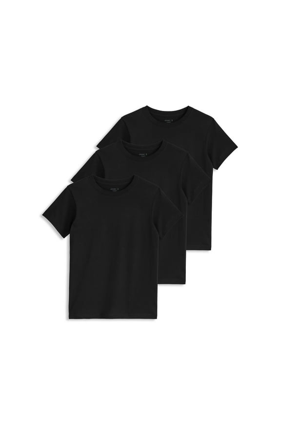 Boys' 100% Cotton Crew Neck T-Shirt - 3 Pack