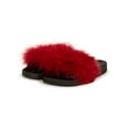thumbnail image 5 of Refresh Fluffy Faux Fur Open Toe Slides 20098, 5 of 6