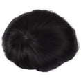 thumbnail image 5 of Breathable Silk Base with PU Round Side Natural Looking Mens Toupee Hair Replacement 100% Human Hair System Straight Black Wig, 5 of 5