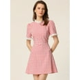 thumbnail image 2 of DARING DIVA Ruffle Neck Contrast Panel Color Vintage Dresses L Pink, 2 of 6