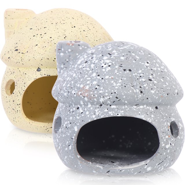 EeaseMX 2 cuevas decorativas para peces, delicadas cuevas para acuario, decoraciones vívidas para acuarios, accesorios para acuarios.