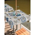 thumbnail image 2 of Outdoor Tablecloth with Umbrella Hole for Patio/Picnic/Party/Camping, Summer Ocean Waterproof Table Cloth Square Cover Washable, Nautical Coastal Fish Food Wine Crab Retro (60"x 60"), 2 of 8
