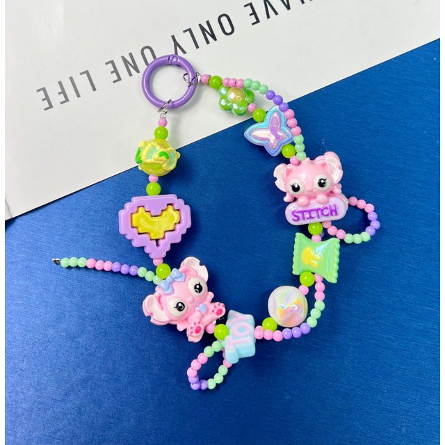 Hand-painted beads mobile phone chain Christmas Sanrio small rice beads adorable mobile phone chain beaded keychain bag chain wholesale