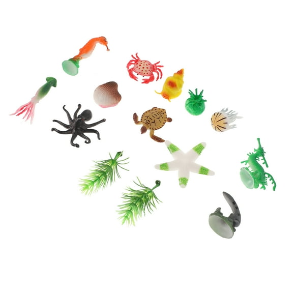 Raindrops 14Pcs Ocean Animals Toys Realistic Sea Creature Figurines Mini Educational Kids Toys Home Decoration