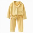 thumbnail image 4 of Gibobby Toddler Baby Kids Boys Pajamas Baby Kids Boy Solid Color Pajamas Set 2PC Long Sleeve Soft Sleepwear 2t 3t 4t 5t Basic Soft Pjs for Boys Toddler Boys Clothes,Yellow,Size 7-8 Years, 4 of 4