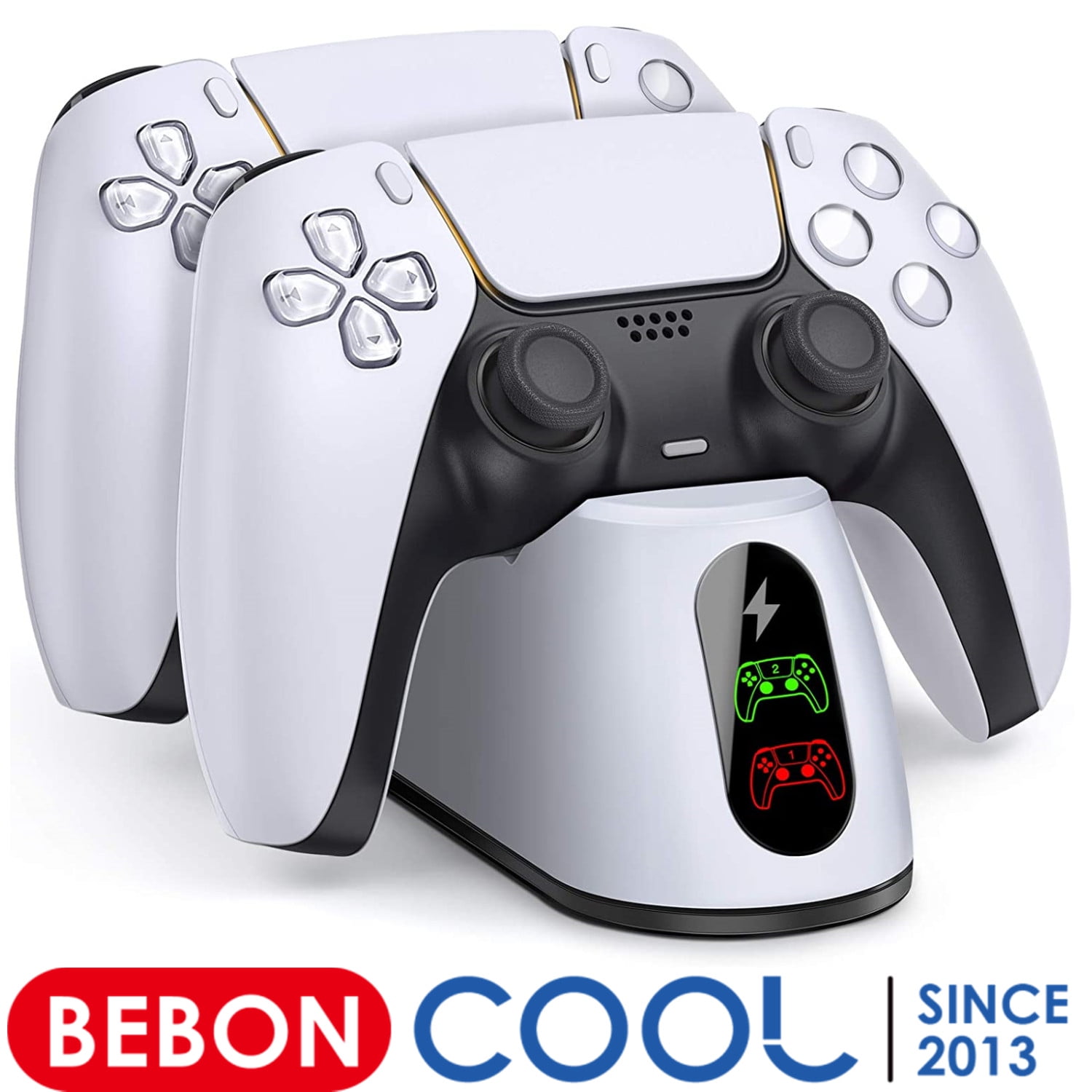 PS5 Controller Charger Station,Playstation 5 Charging Station with Fast Charging,BEBONCOOL Accessories with LED Indicator - White Walmart.com