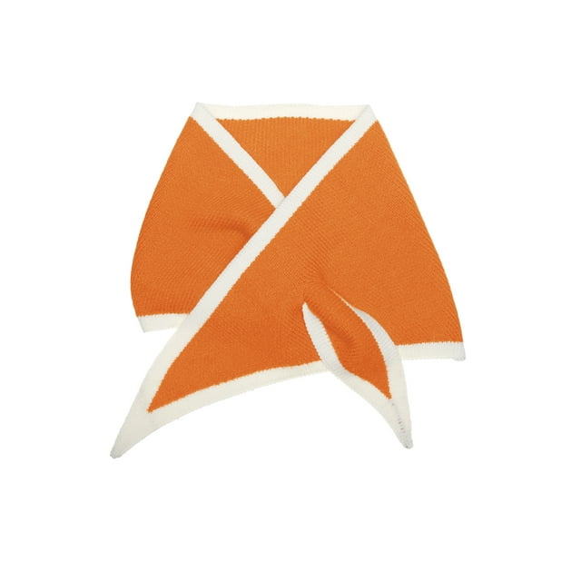 Bufanda de triángulo de color contrastante INSPIRE CHIC para mujeres, bufanda de punto, chal de invierno, color naranja